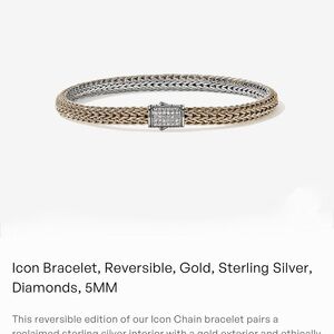 John Hardy Gold 18k and Silver Reversible Bracelet